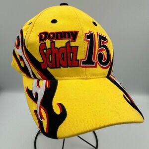 Donny Schatz 15 Racing Hat OSFA Yellow Flame Embroidered Cap Design‎ Dynamix Y2K